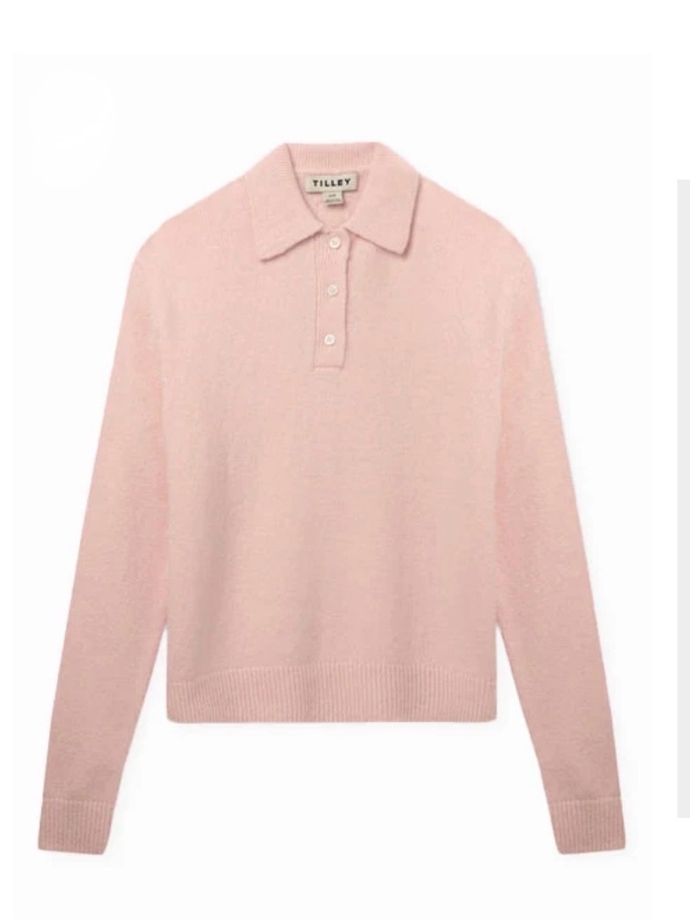 Tilley Soft Pink Women's Knit Merino Cashmere Polo Size Medium
